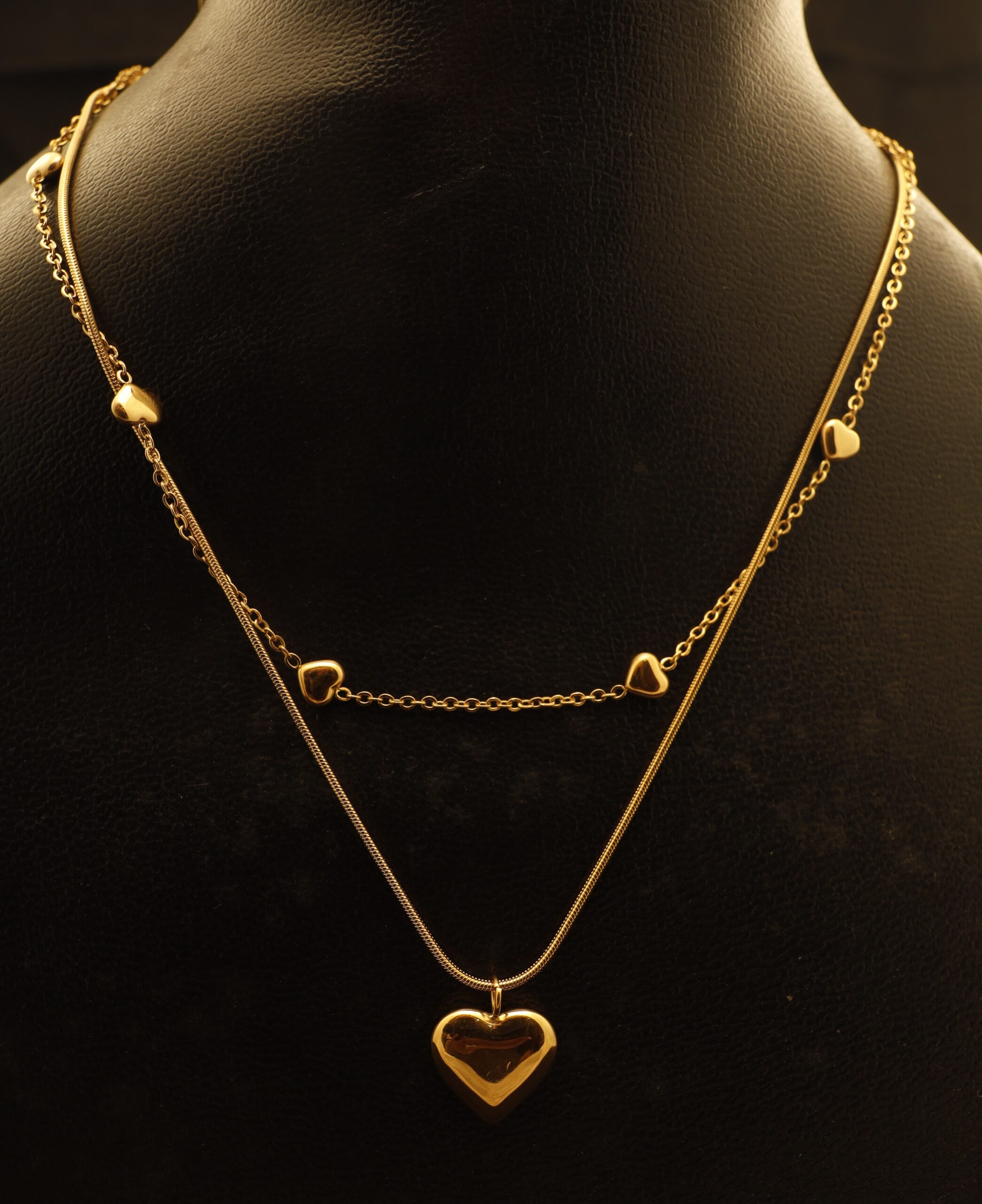 Smara Double Layered Heart Necklace